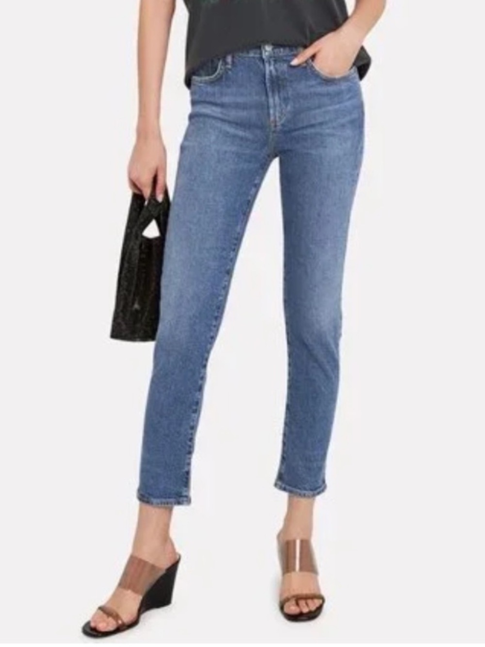 AGOLDE Toni High Rise Slim Straight Cropped Jean Obscure Denim Casual Women’s 26